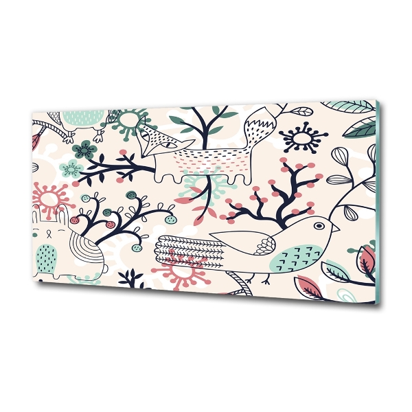 Foto glasbild Tiere und Blumen