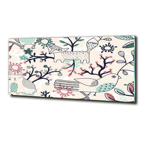 Foto glasbild Tiere und Blumen