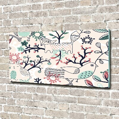 Foto glasbild Tiere und Blumen