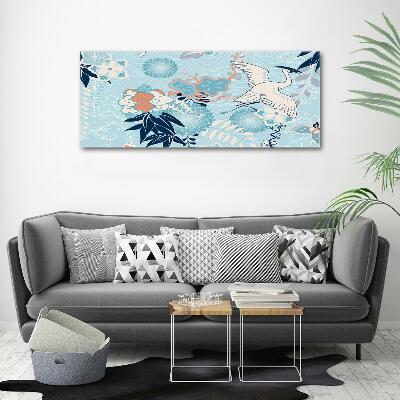 Bild auf glas Kranich und Blumen