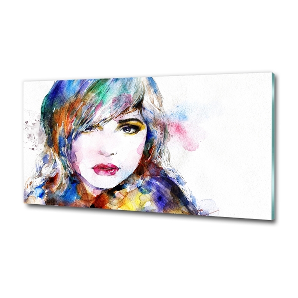 Glasbild Frauengesicht