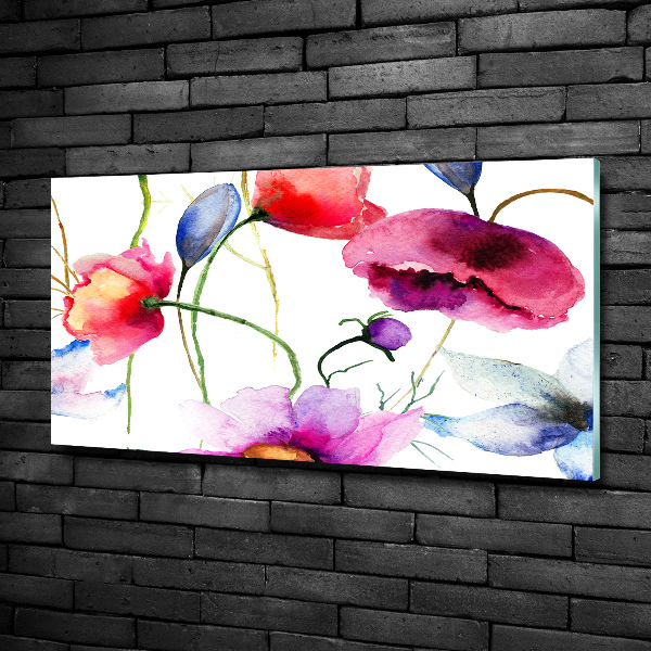 Foto glasbild Mohnblumen