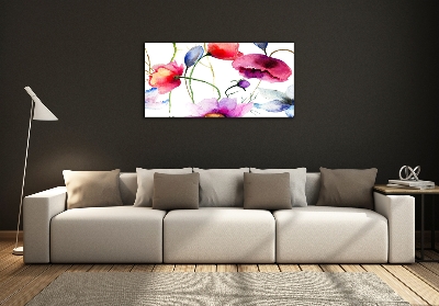 Foto glasbild Mohnblumen