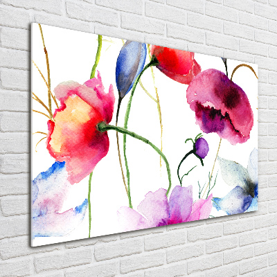 Foto glasbild Mohnblumen