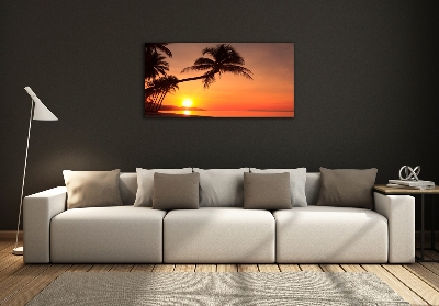 Glasbild Sunset Beach