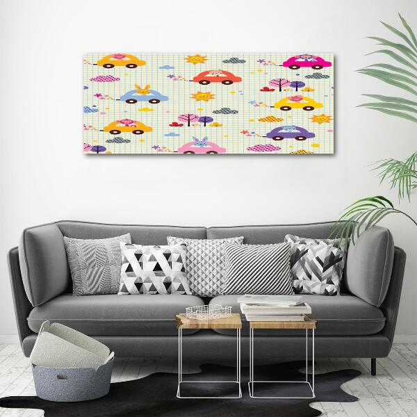 Glasbild Spielzeugautos