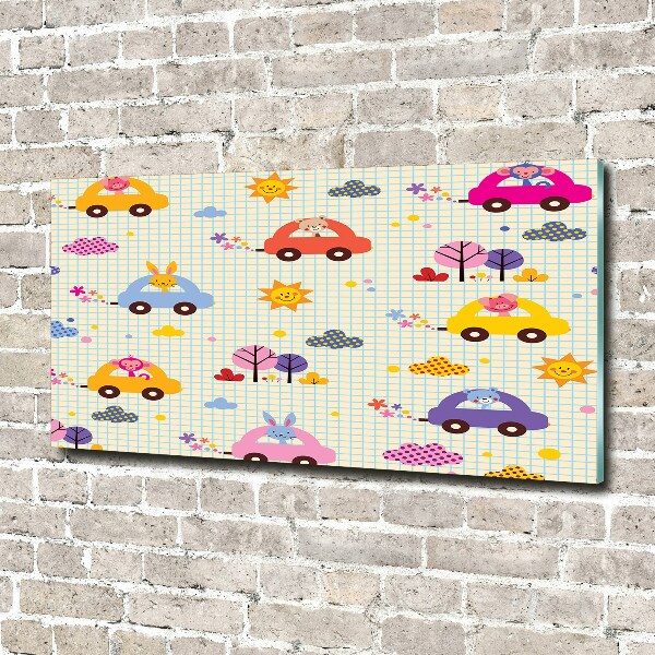 Glasbild Spielzeugautos