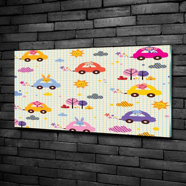 Glasbild Spielzeugautos