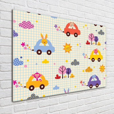 Glasbild Spielzeugautos