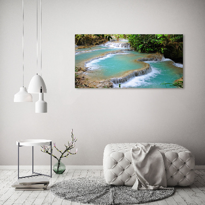 Bild auf glas Wasserfall im Wald