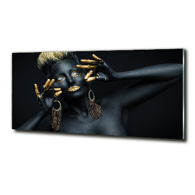 Bild auf glas Frau in Schwarz