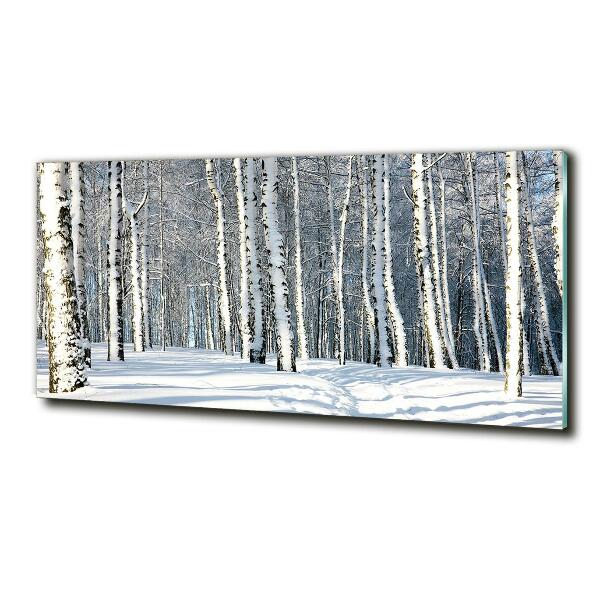 Glasbild Wald im Winter