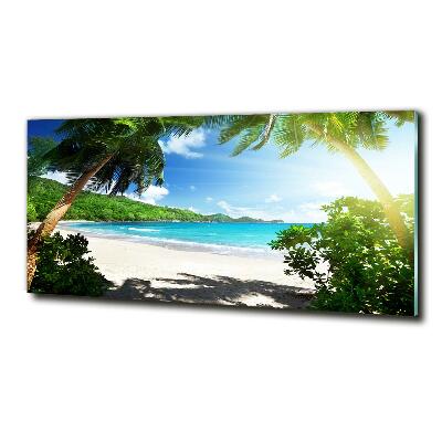 Foto glasbild Strand der Seychellen