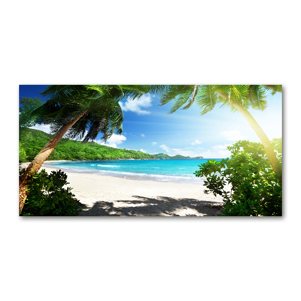 Foto glasbild Strand der Seychellen