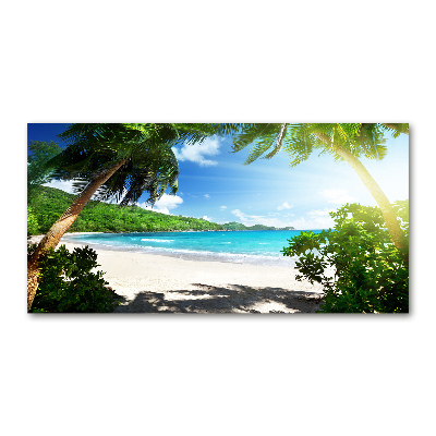 Foto glasbild Strand der Seychellen