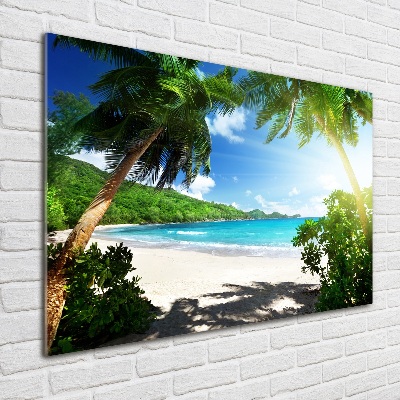 Foto glasbild Strand der Seychellen