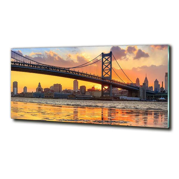 Glasbild Philadelphia-Brücke