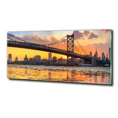 Glasbild Philadelphia-Brücke