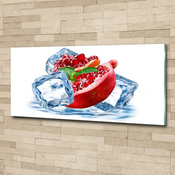 Foto glasbild Granatapfel mit Eis