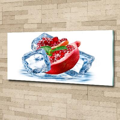 Foto glasbild Granatapfel mit Eis