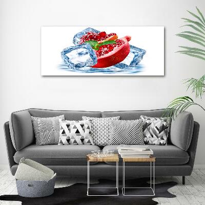 Foto glasbild Granatapfel mit Eis