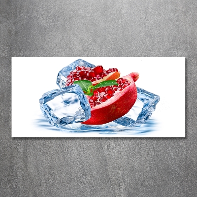Foto glasbild Granatapfel mit Eis