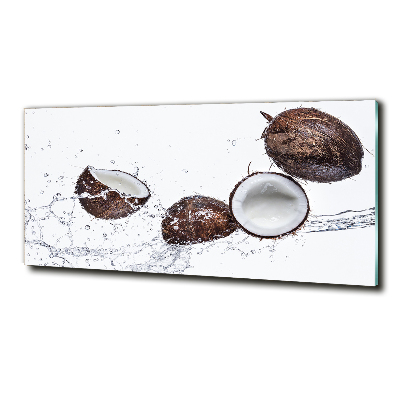 Bild auf glas Kokosnuss mit Wasser