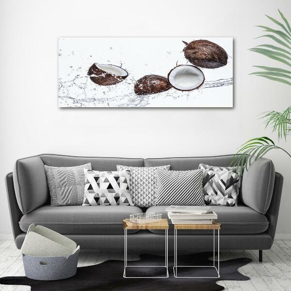 Bild auf glas Kokosnuss mit Wasser