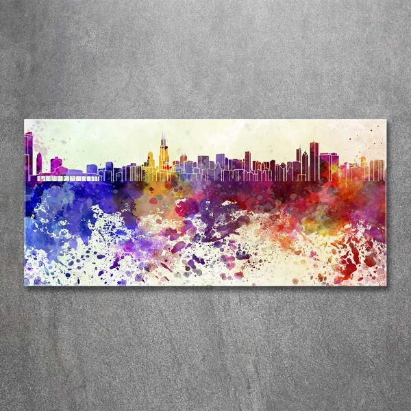 Foto glasbild Das farbenfrohe Chicago