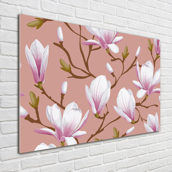 Glasbild Magnolie