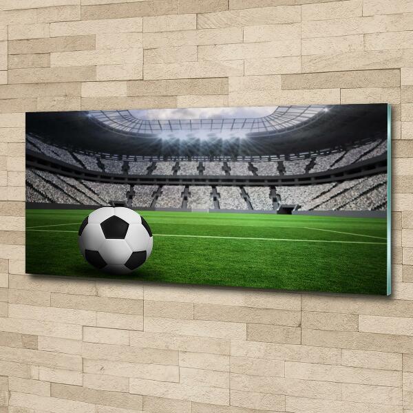 Glasbild Ball im Stadion