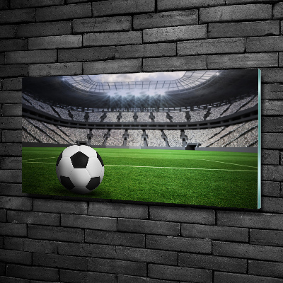 Glasbild Ball im Stadion