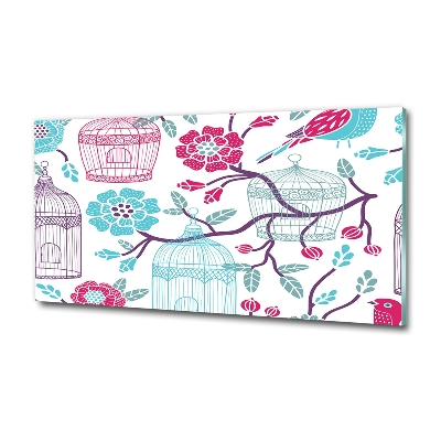 Foto glasbild Vogelkäfige