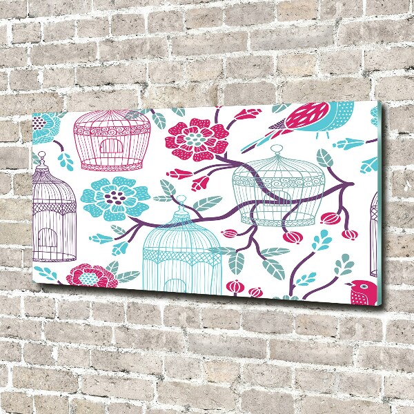 Foto glasbild Vogelkäfige