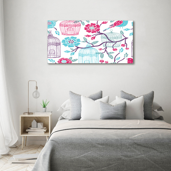 Foto glasbild Vogelkäfige