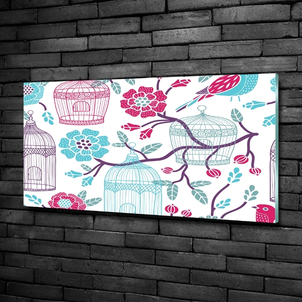 Foto glasbild Vogelkäfige