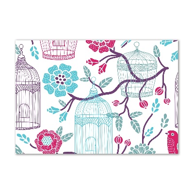 Foto glasbild Vogelkäfige