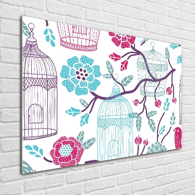 Foto glasbild Vogelkäfige