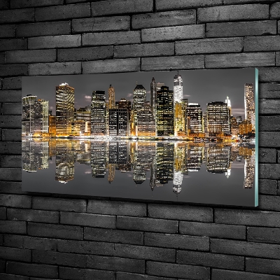 Bild auf glas New York bei Nacht