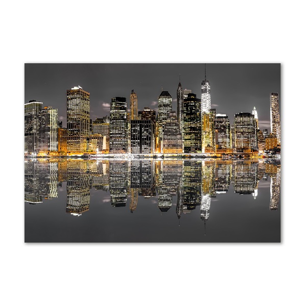 Bild auf glas New York bei Nacht