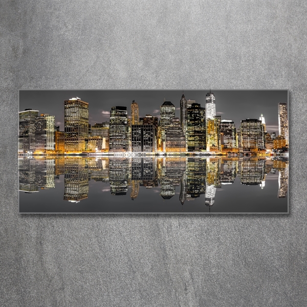 Bild auf glas New York bei Nacht