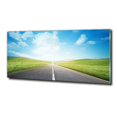 Glasbild Der Weg durch die Wiese