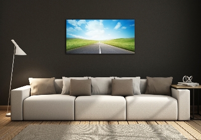 Glasbild Der Weg durch die Wiese