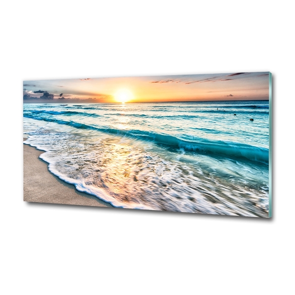 Foto glasbild Sunset Beach