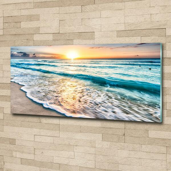 Foto glasbild Sunset Beach