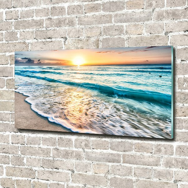 Foto glasbild Sunset Beach