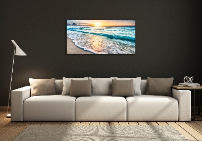 Foto glasbild Sunset Beach