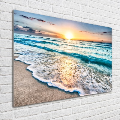 Foto glasbild Sunset Beach