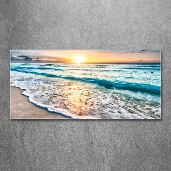 Foto glasbild Sunset Beach