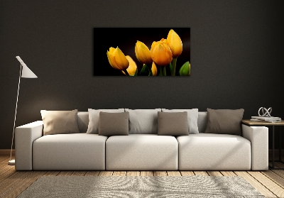 Bild auf glas Gelbe Tulpen